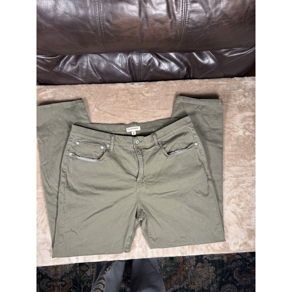 Lucky Brand Men's Green Denim Straight Fit Pants 38W Mid Rise 5-Pocket